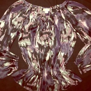 MICHAEL KORS®STUNNING SATIN TIE DYE BOHO GYPSY TOP